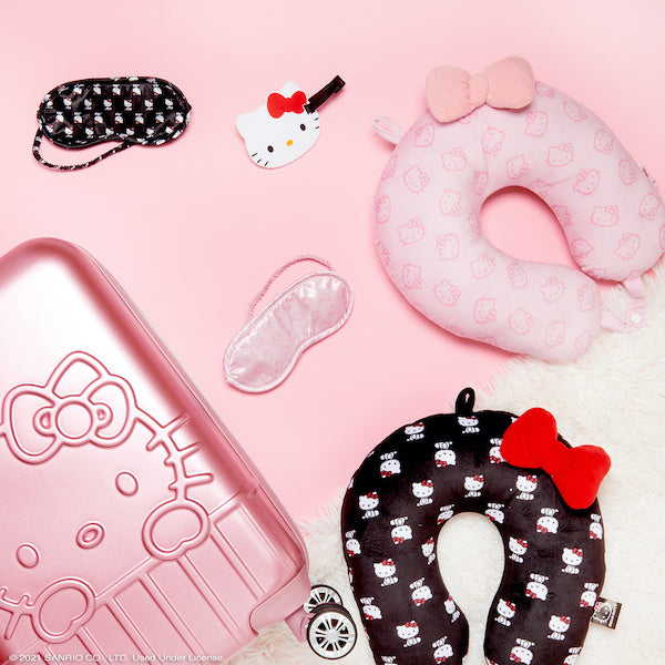 Hello Kitty Travel Neck Pillow Black & Red