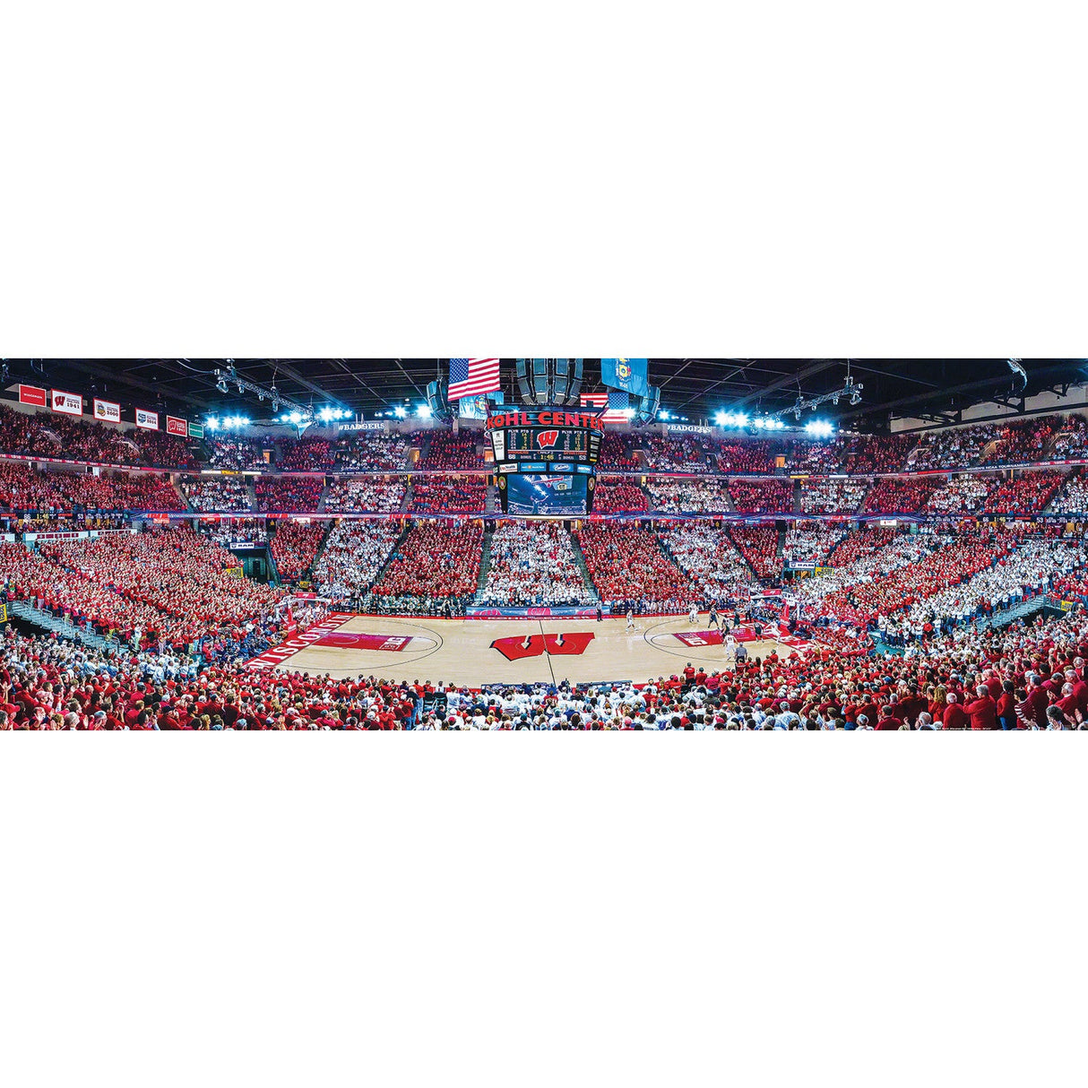 Wisconsin Badgers - 1000 Piece Panoramic Jigsaw Puzzle - Basketball