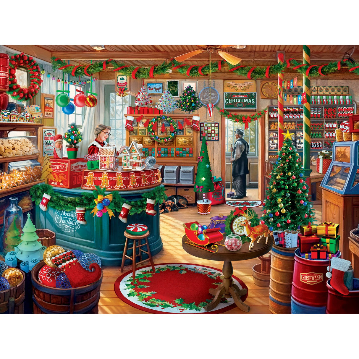 Happy Holidays - Mistletoe Market 300 Piece EZ Grip Jigsaw Puzzle