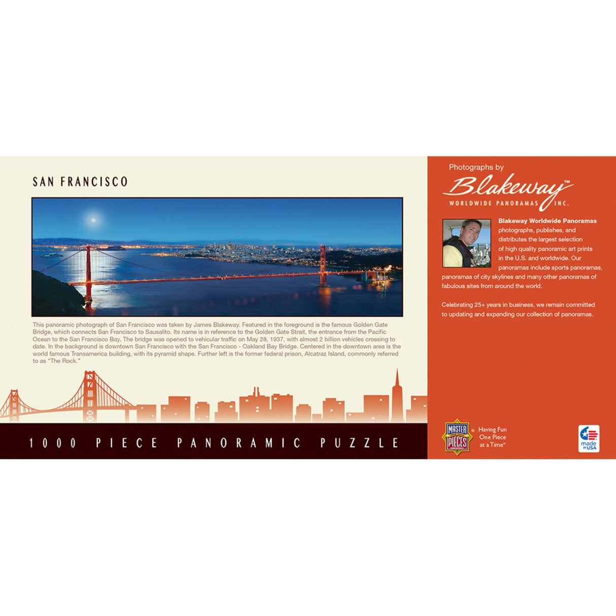 San Francisco, California 1000 Piece Panoramic Jigsaw Puzzle