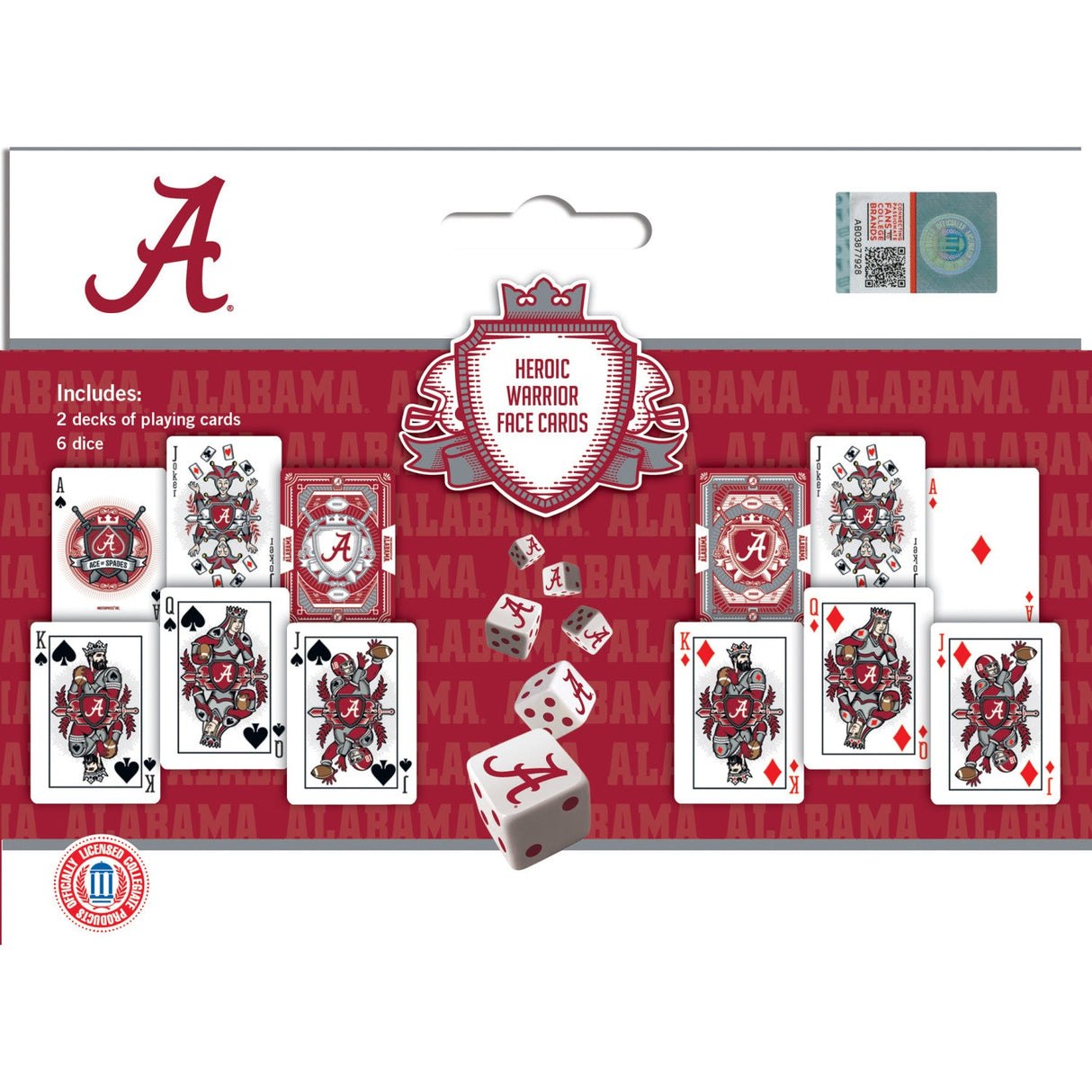 Alabama Crimson Tide - 2-Pack Playing Cards & Dice Set