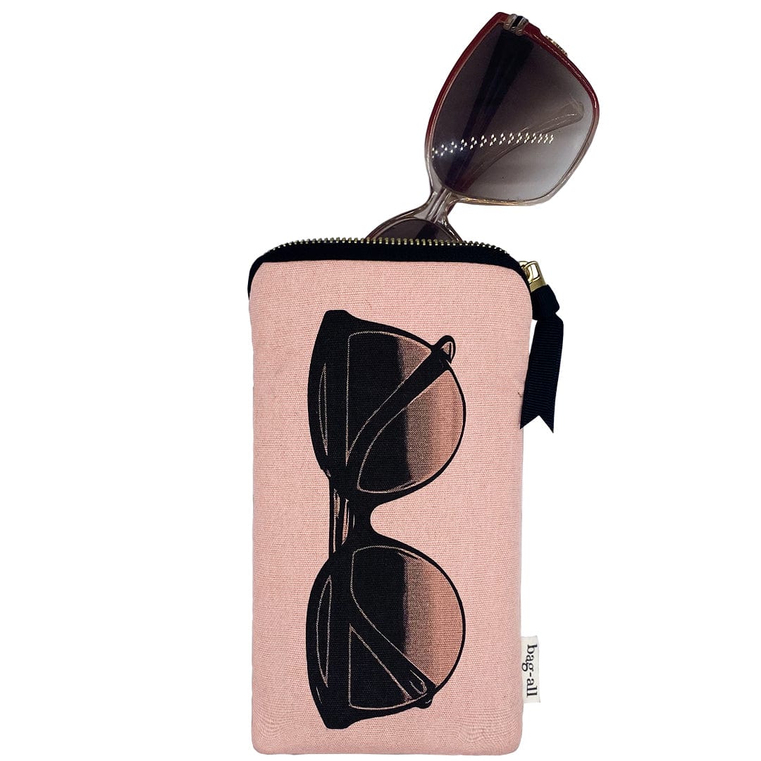 Glasses Case with Outside Pocket, Pink/Blush