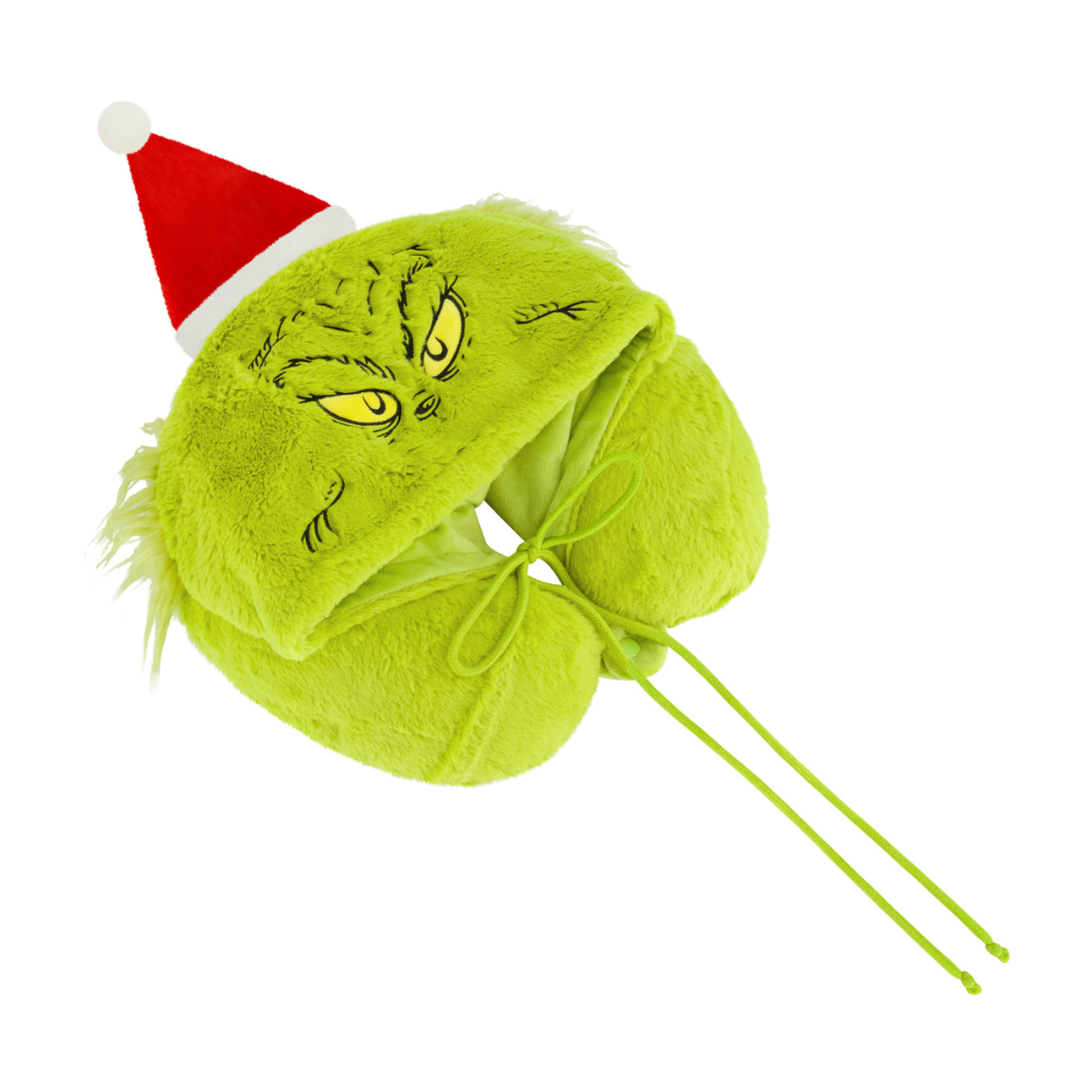 Grinch Santa Hat Hoodie Neck Pillow