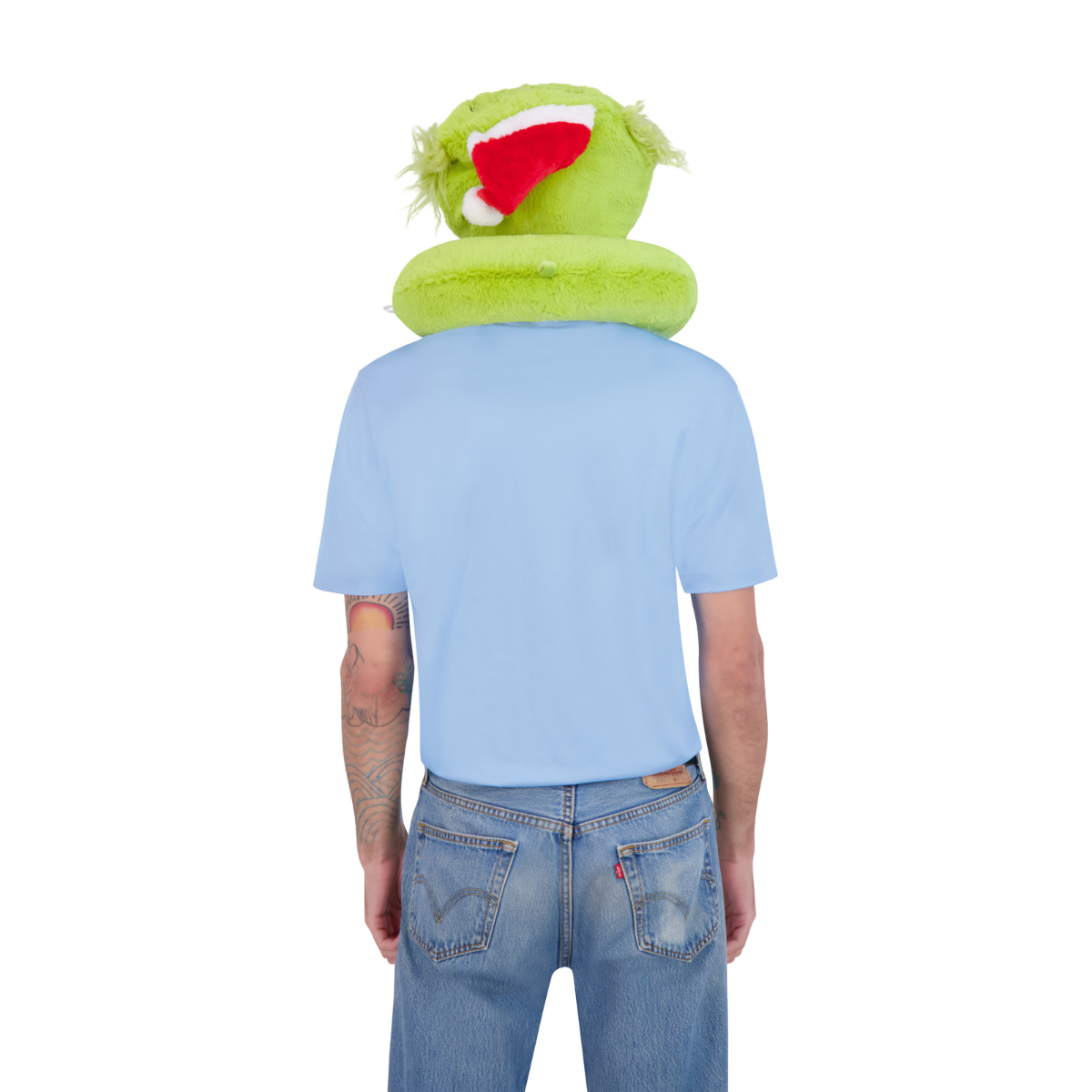 Grinch Santa Hat Hoodie Neck Pillow