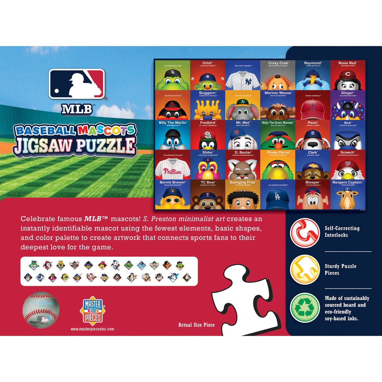 MLB Mascots 100 Piece Jigsaw Puzzle