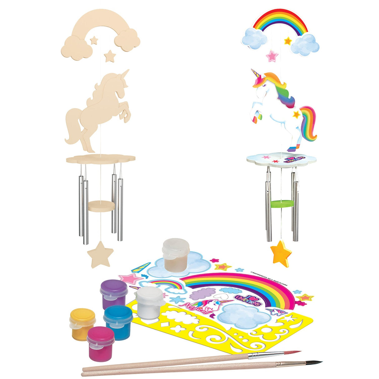 Unicorn Wind Chime Wood Craft & Paint Kit