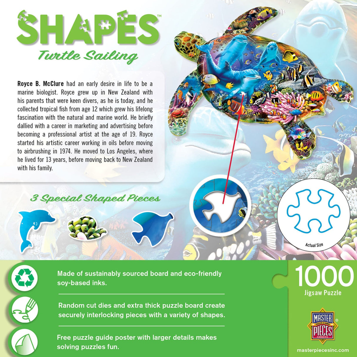 Contours - Turtle Sailing 1000 Piece Shaped Jigsaw Puzzle