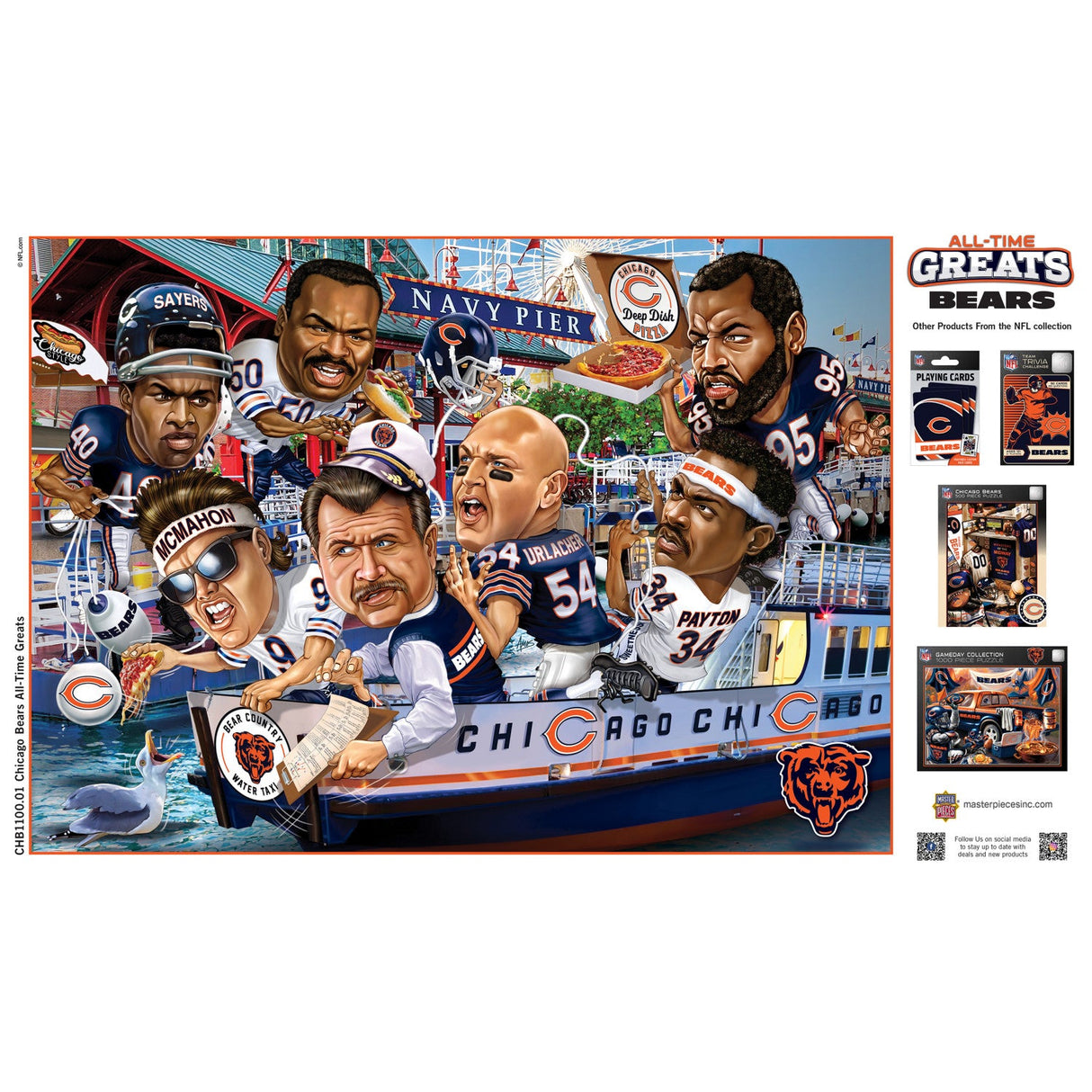 Chicago Bears - All Time Greats 500 Piece Jigsaw Puzzle