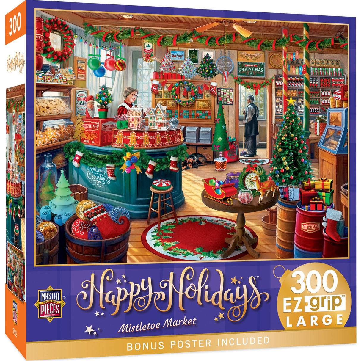 Happy Holidays - Mistletoe Market 300 Piece EZ Grip Jigsaw Puzzle