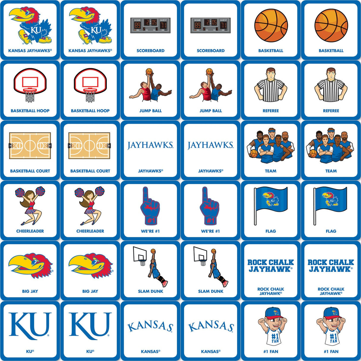 Kansas Jayhawks Matching Game