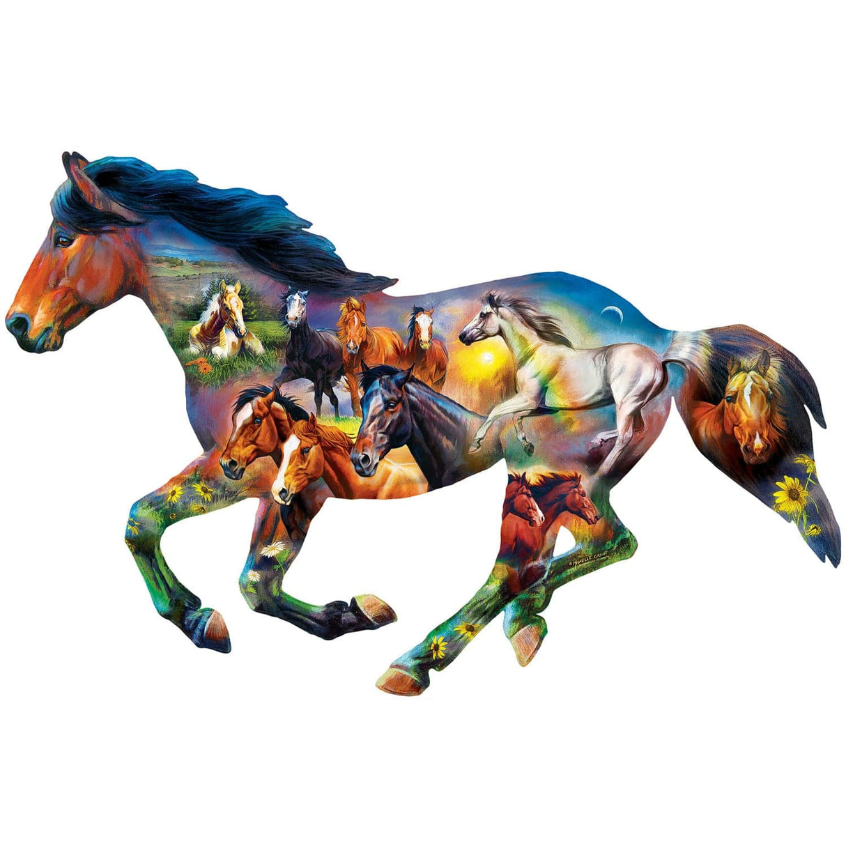 Contours - Horsing Around 1000 Piece Shaped Jigsaw Puzzle