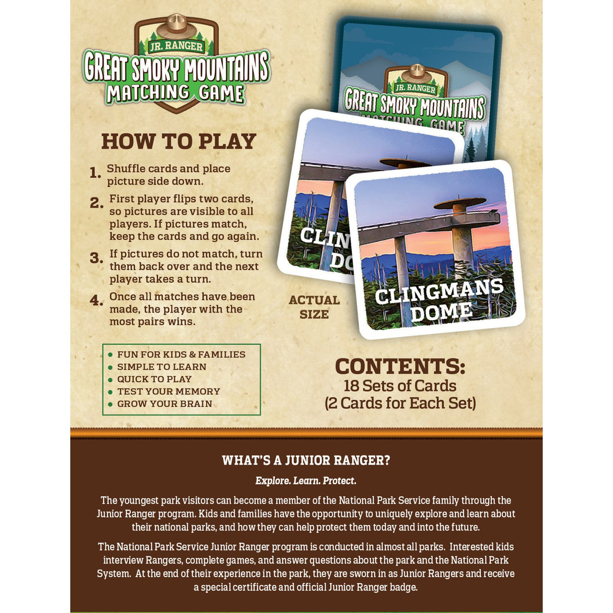 Jr. Ranger - Great Smoky Mountains Matching Game