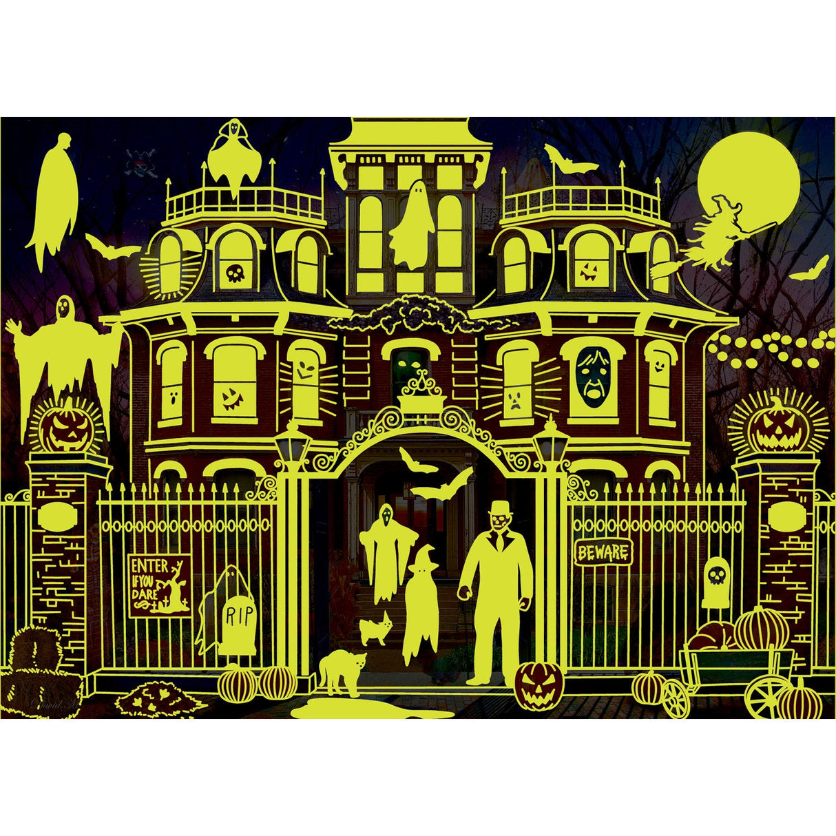 Glow in the Dark - Haunted House on the Hill 1000 Piece Jigsaw Puzzle