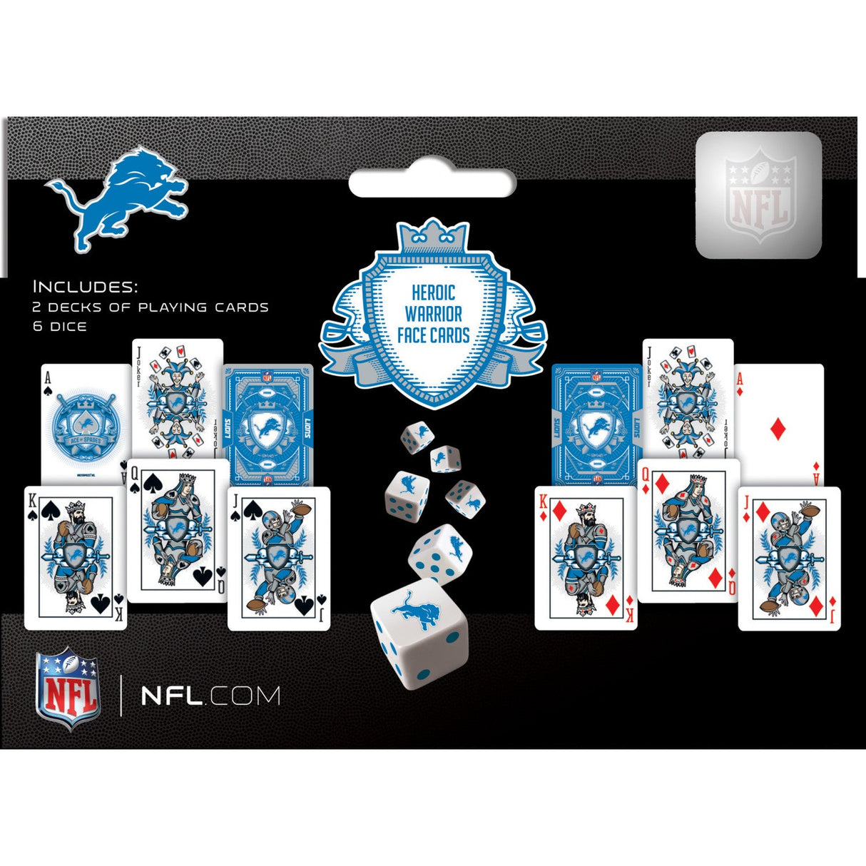 Detroit Lions - 2-Pack Playing Cards & Dice Set