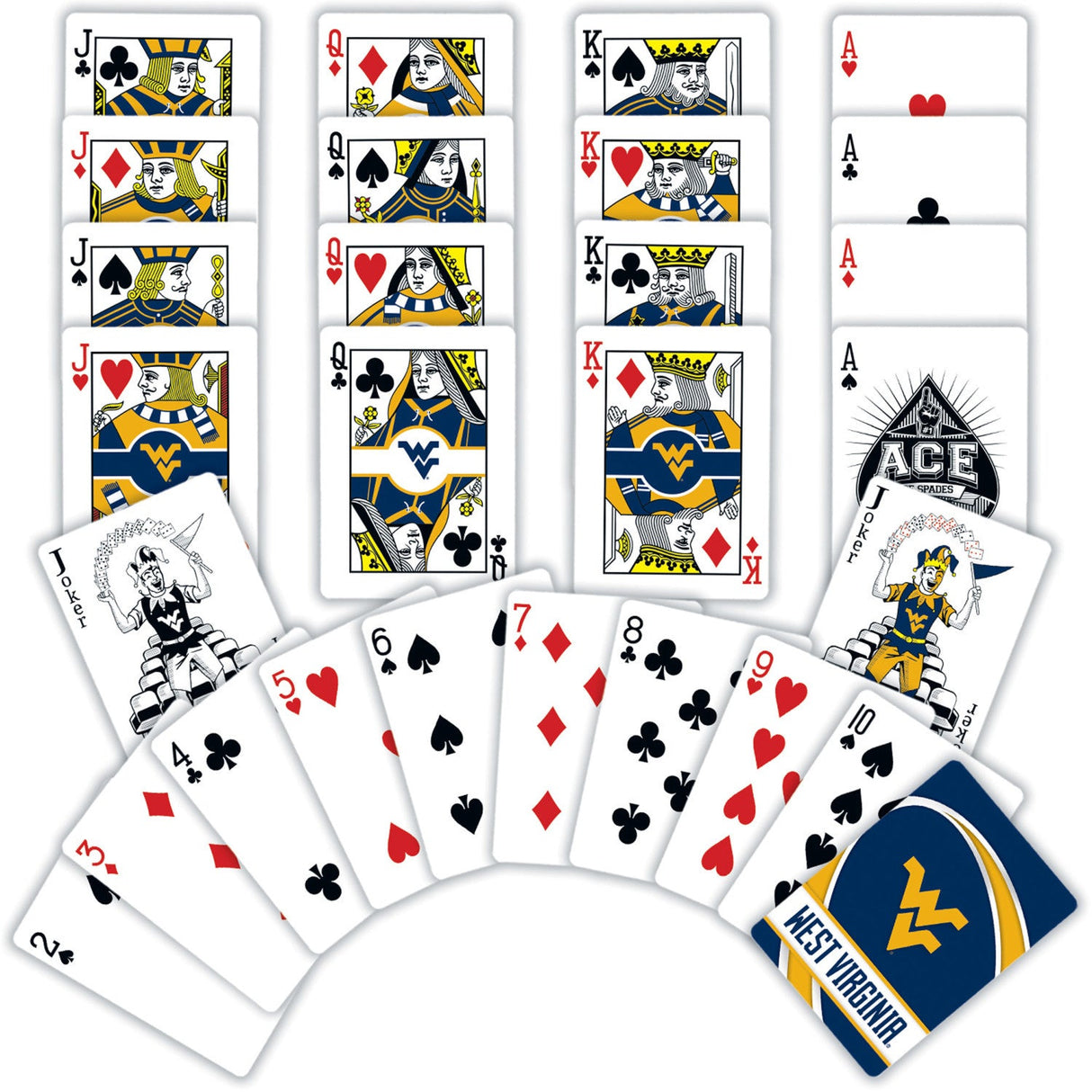 West Virginia Mountaineers Playing Cards - 54 Card Deck