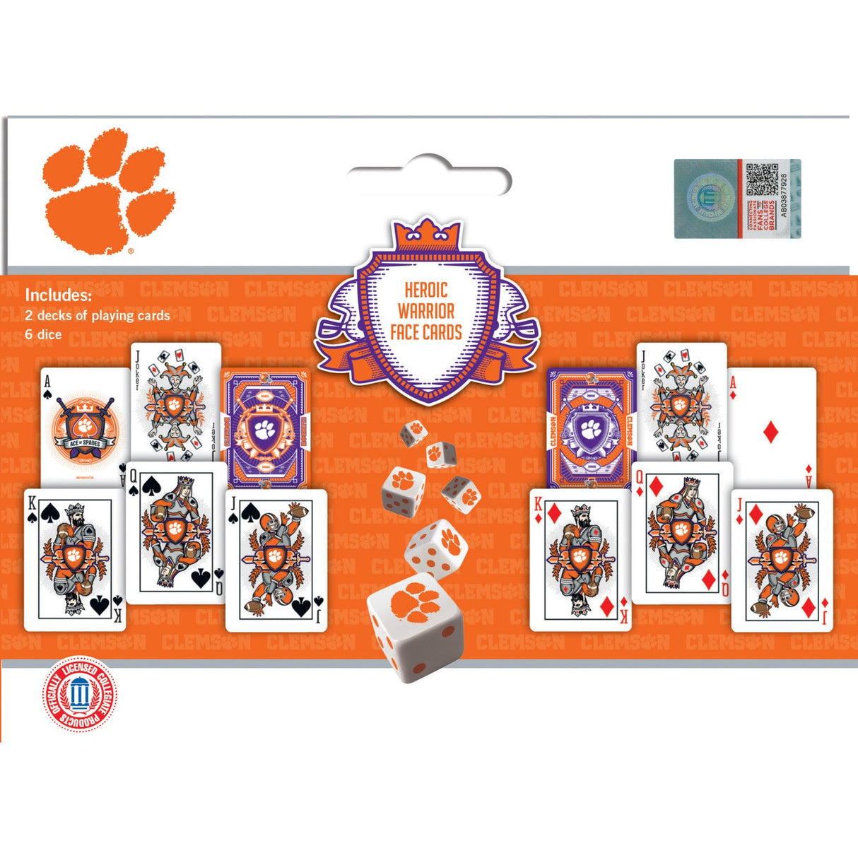 Clemson Tigers - 2-Pack Playing Cards & Dice Set