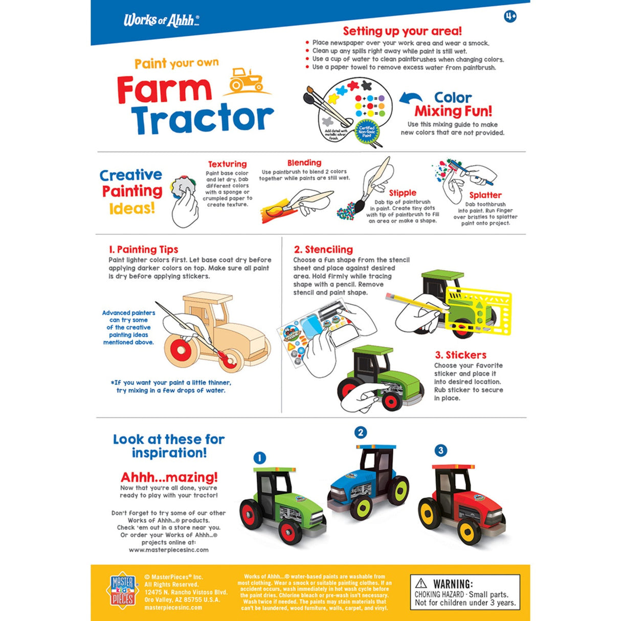 Farm Tractor Wood Craft & Paint Kit