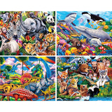 World of Animals 100 Piece Jigsaw Puzzles 4-Pack V1