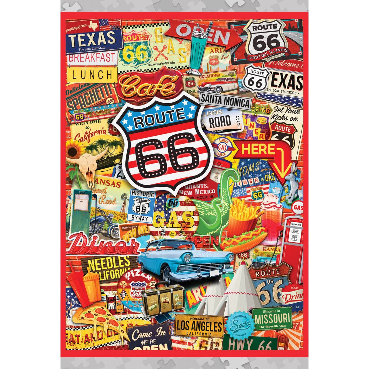 World's Smallest - Route 66 1000 Piece Jigsaw Puzzle