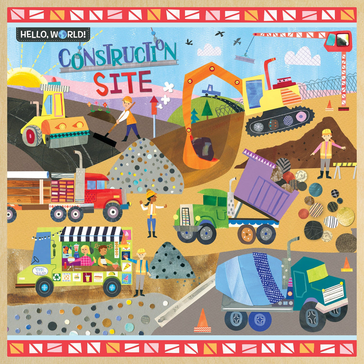 Hello, World! - Construction Site 48 Piece Wood Jigsaw Puzzle