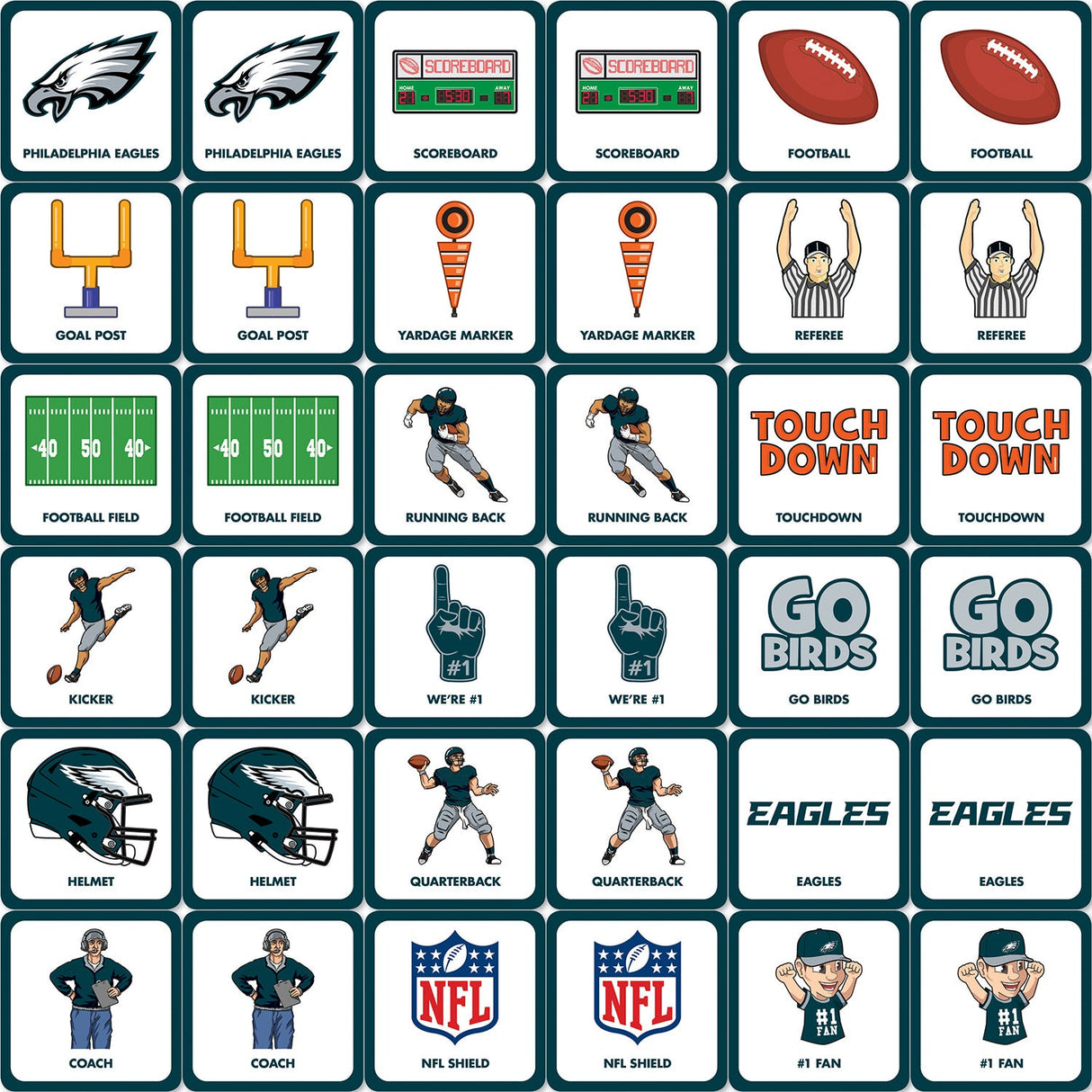 Philadelphia Eagles Matching Game