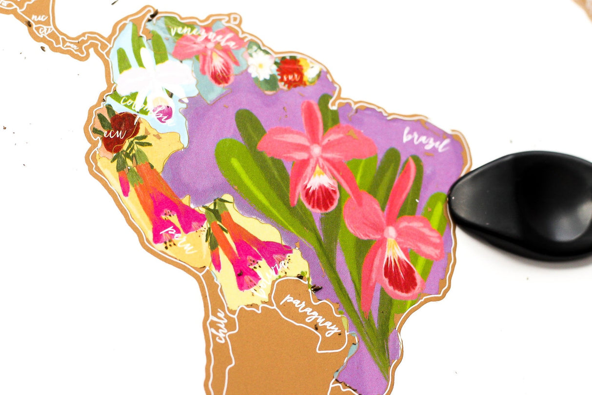 National Flowers World Scratch Your Travel Map