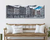 City Buildings Canvas Print, Large Urban Art Print, City Art, Row Of Buildings, Streetscape, Skyline, Panoramic, Wall Art, Canvas Print