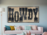 Typography Art Print "Howdy" - Western Decor, Southwestern Wall Art, Canvas Print or Poster, Modern Design, Southern Home Art, Ranch Art