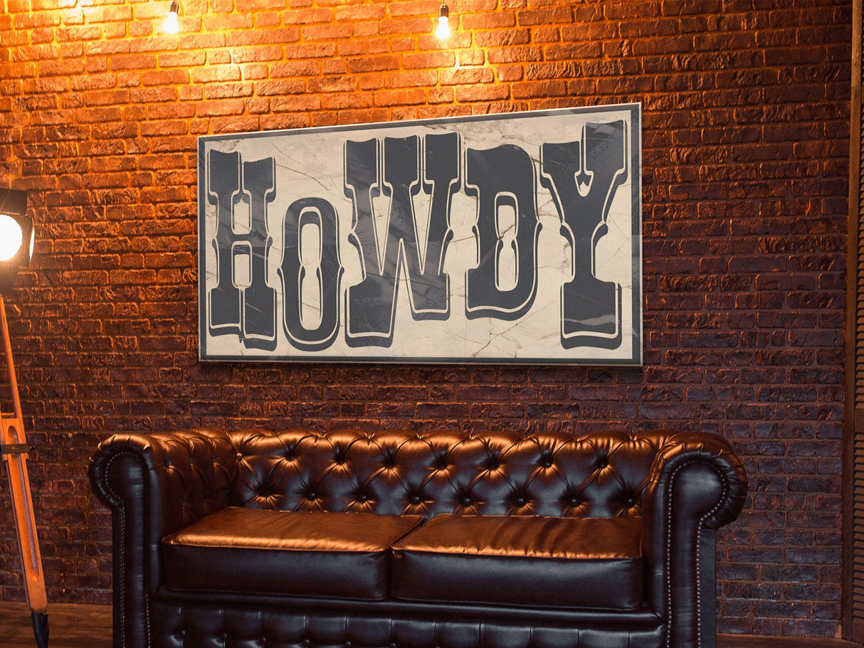 Typography Art Print "Howdy" - Western Decor, Southwestern Wall Art, Canvas Print or Poster, Modern Design, Southern Home Art, Ranch Art