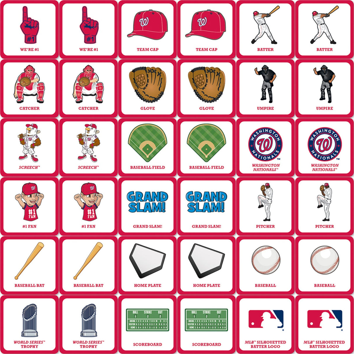 Washington Nationals Matching Game