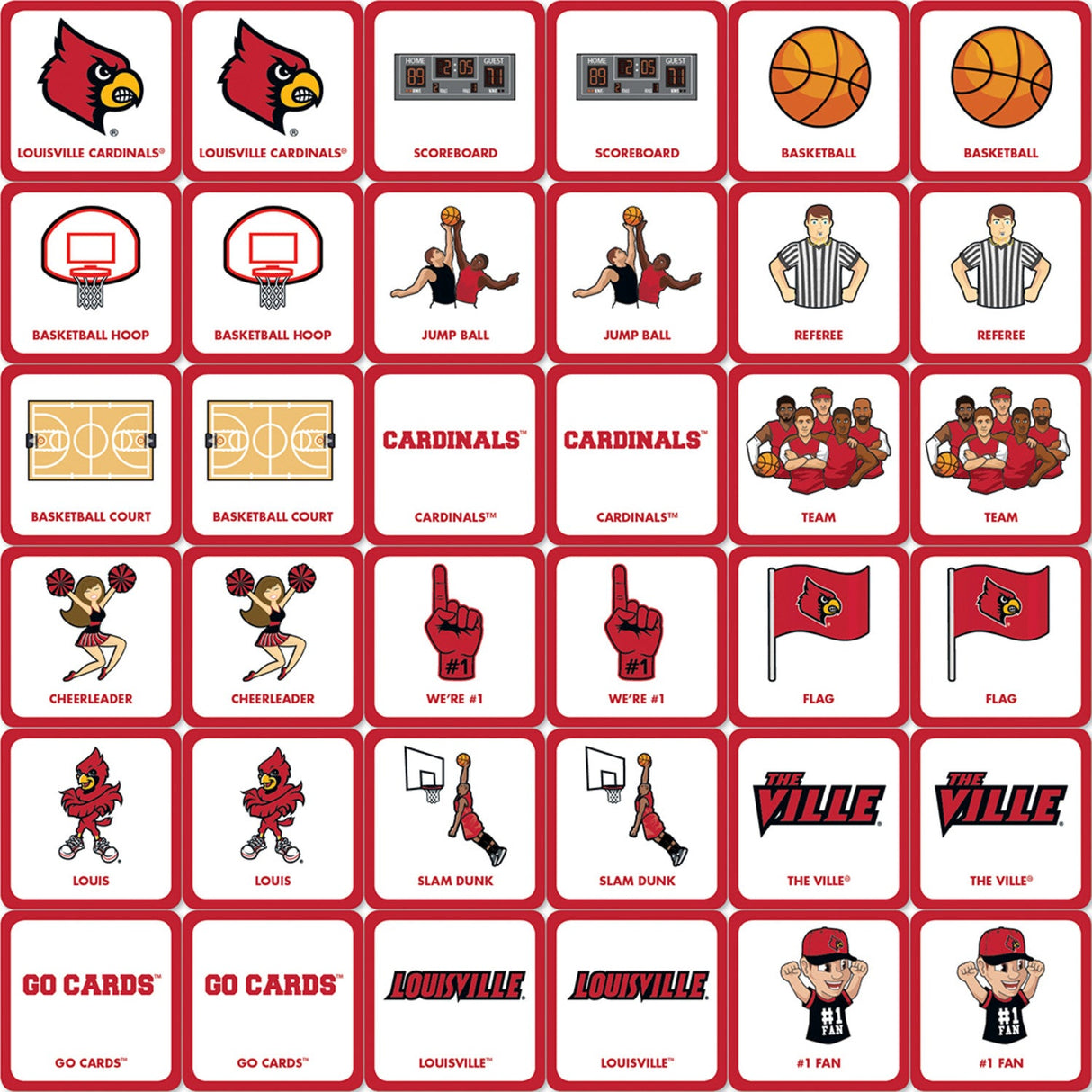 Louisville Cardinals Matching Game