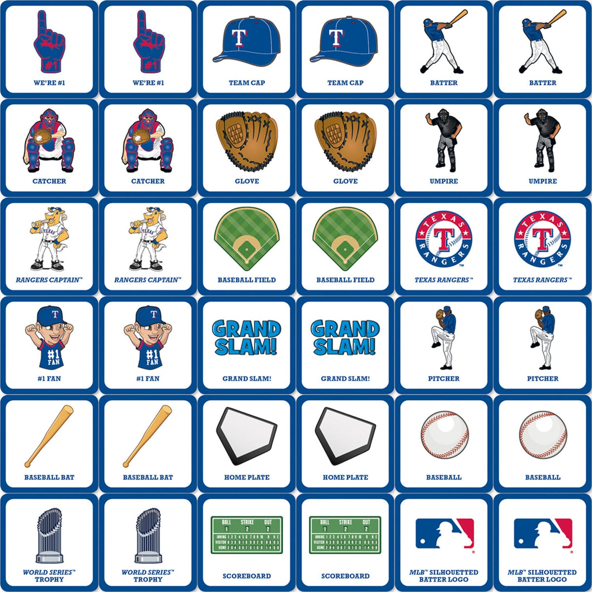 Texas Rangers Matching Game