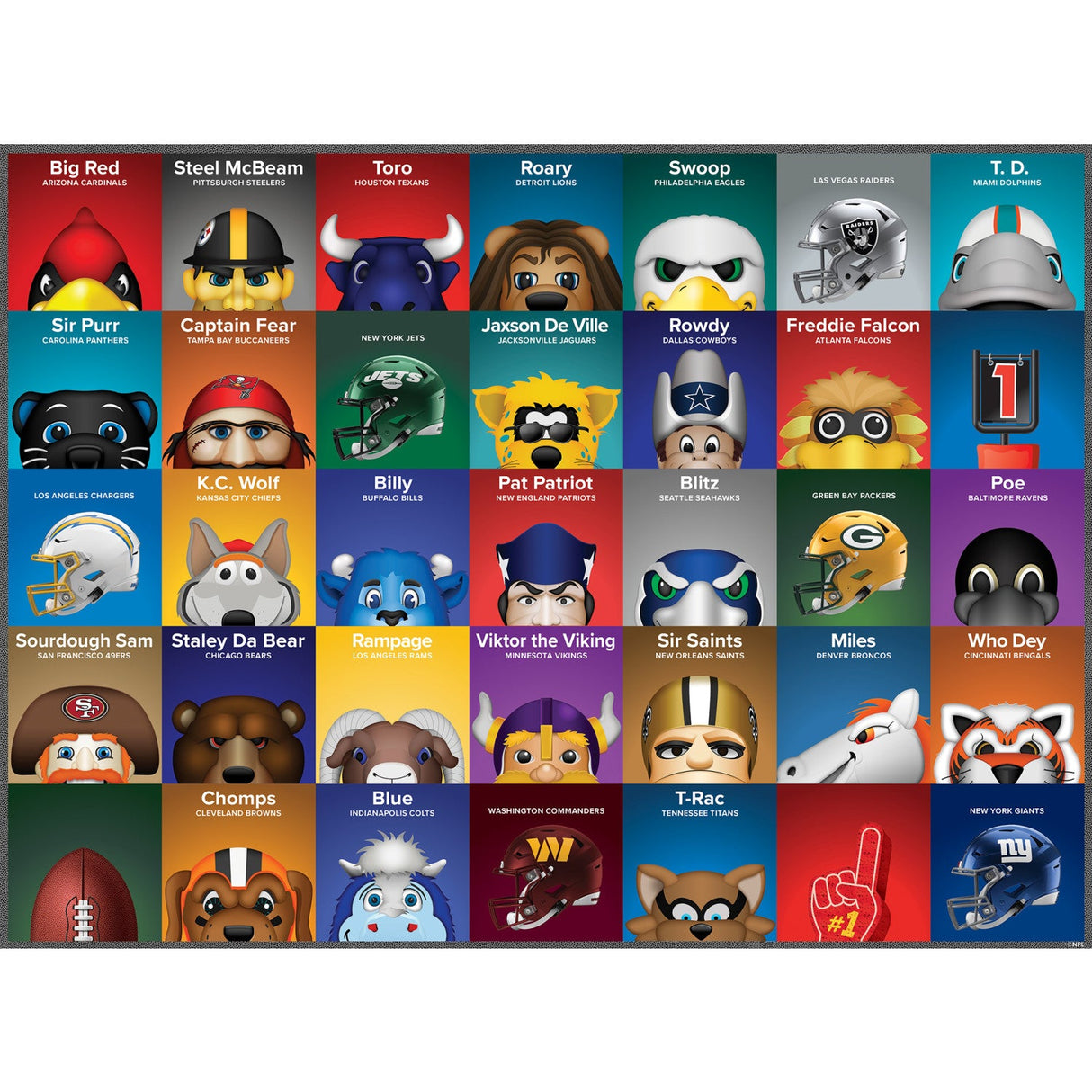 NFL Mascots 100 Piece Jigsaw Puzzle