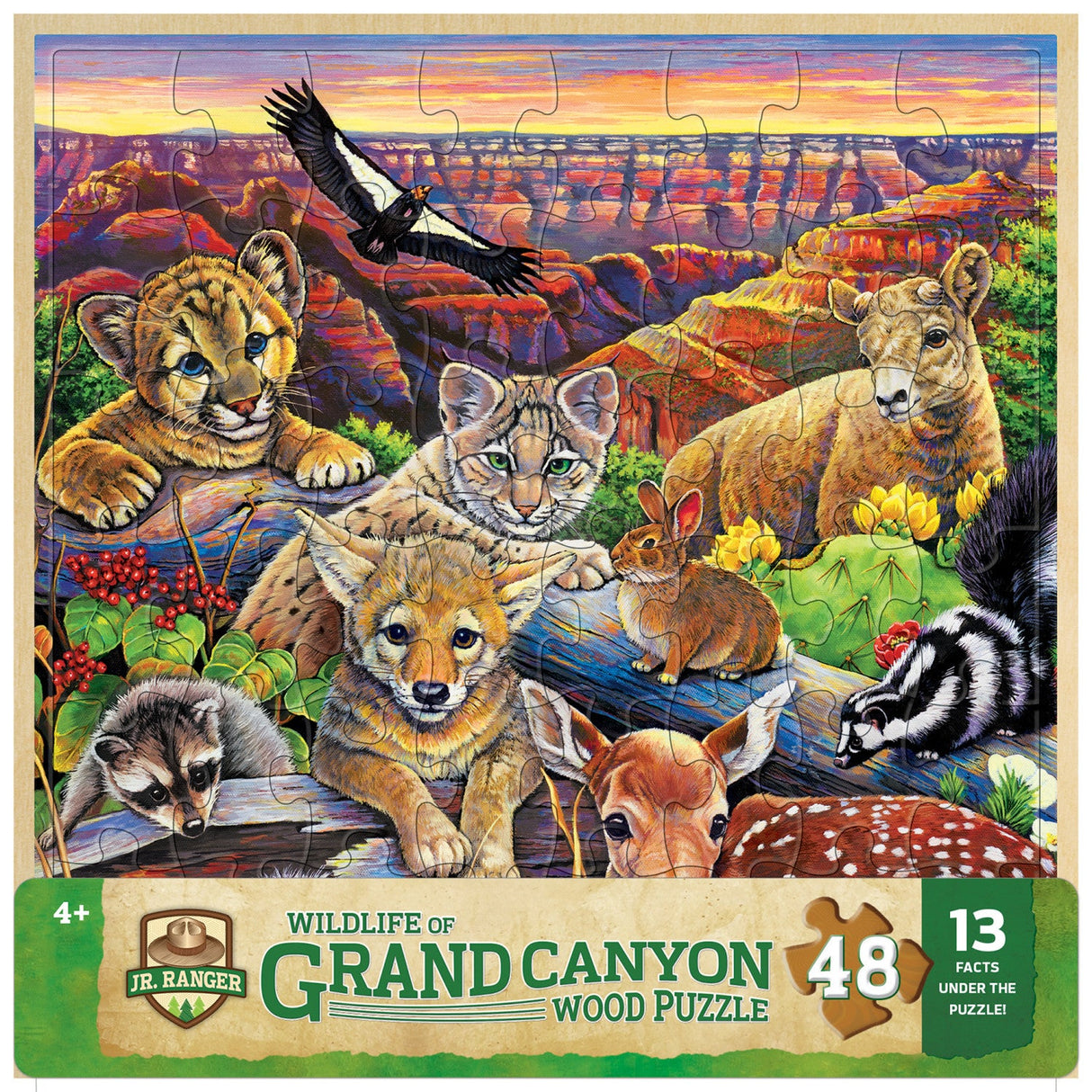 Jr. Ranger - Wildlife of the Grand Canyon 48 Piece Wood Jigsaw Puzzle