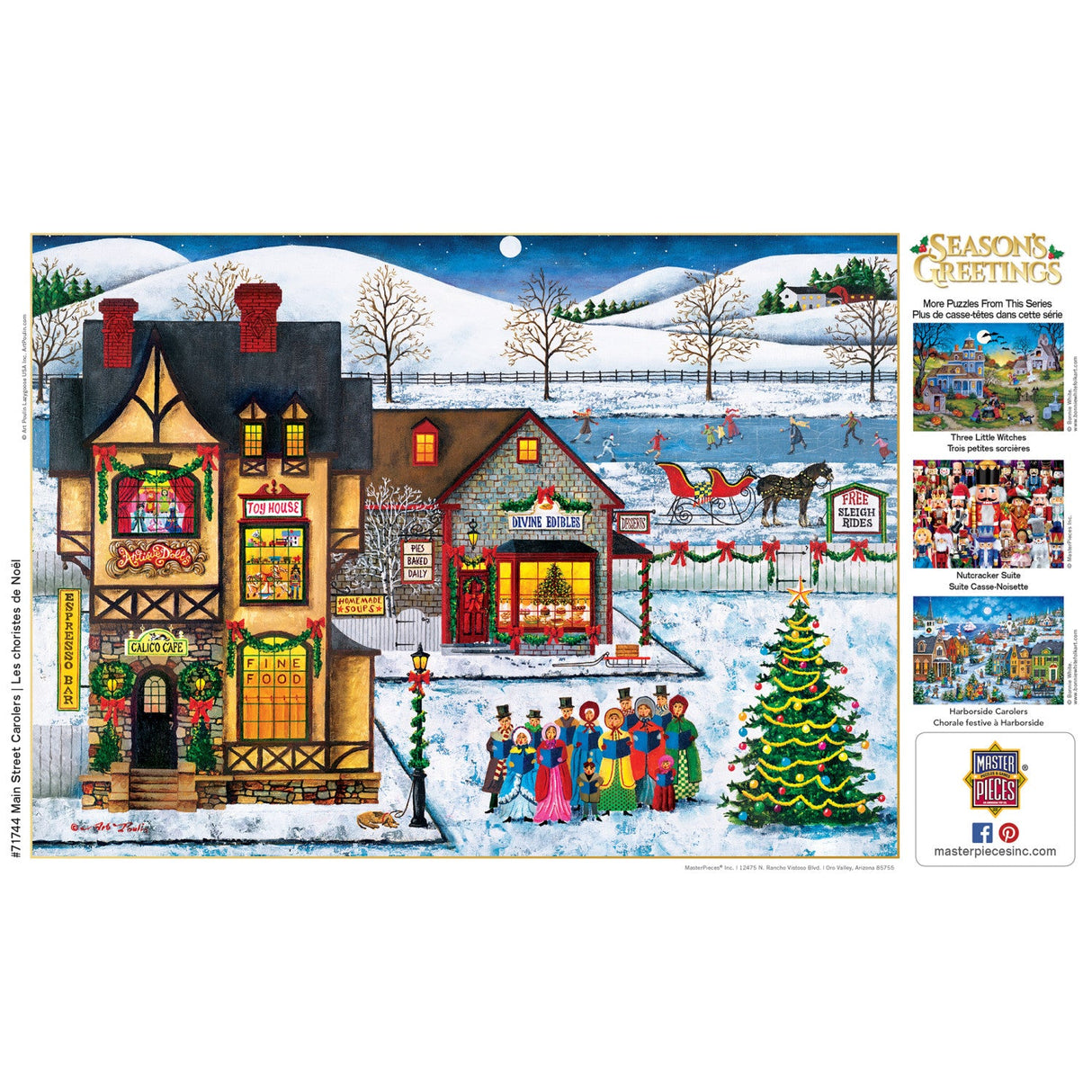 Season's Greetings - Main Street Carolers 1000 Piece Jigsaw Puzzle