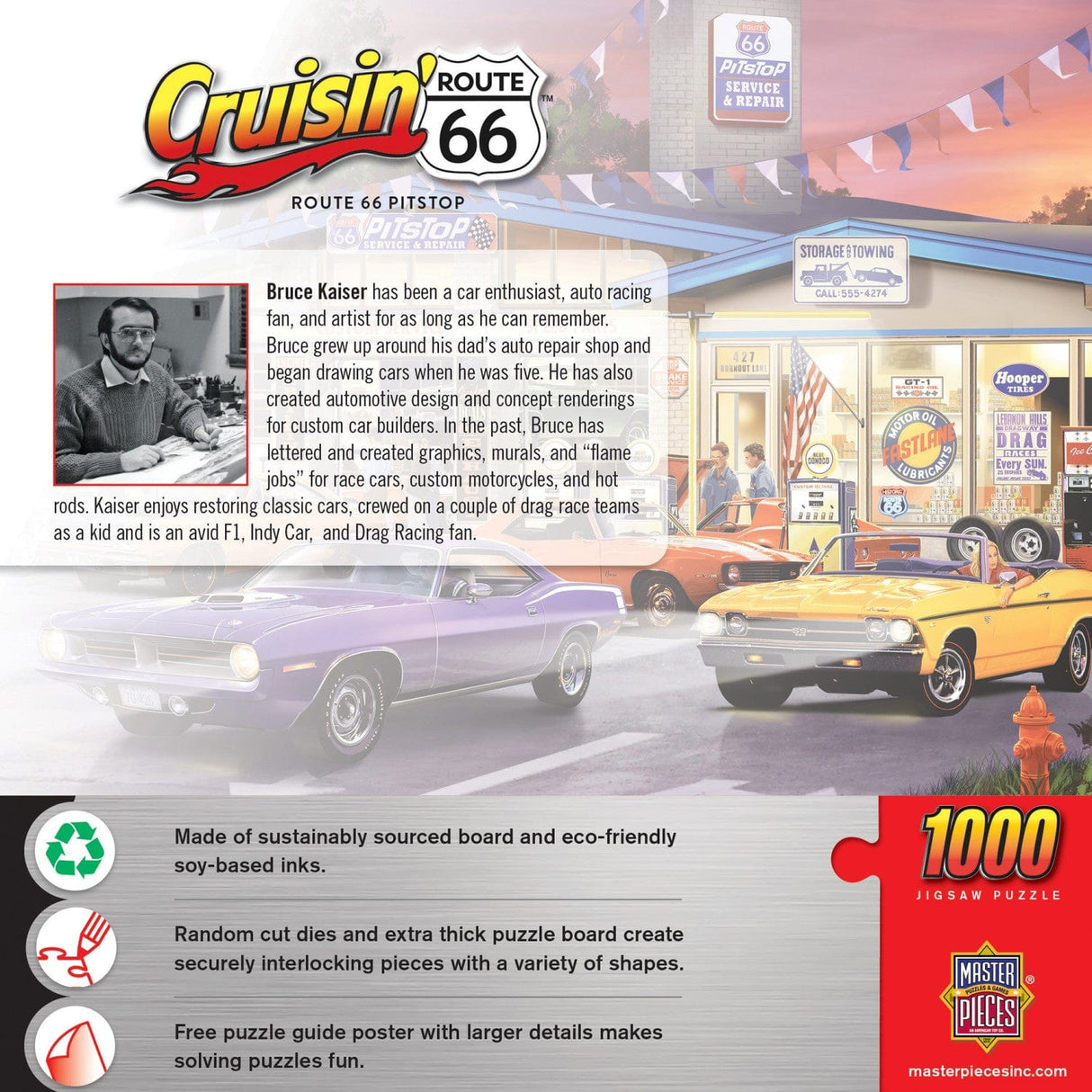 Cruisin' Route 66 - Pitstop 1000 Piece Jigsaw Puzzle