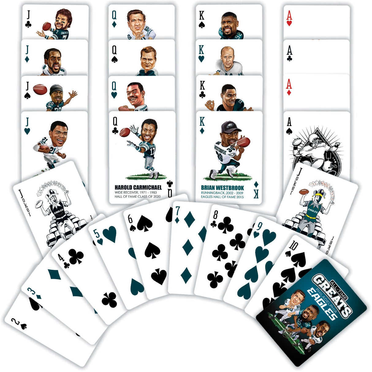 Philadelphia Eagles All-Time Greats Playing Cards - 54 Card Deck