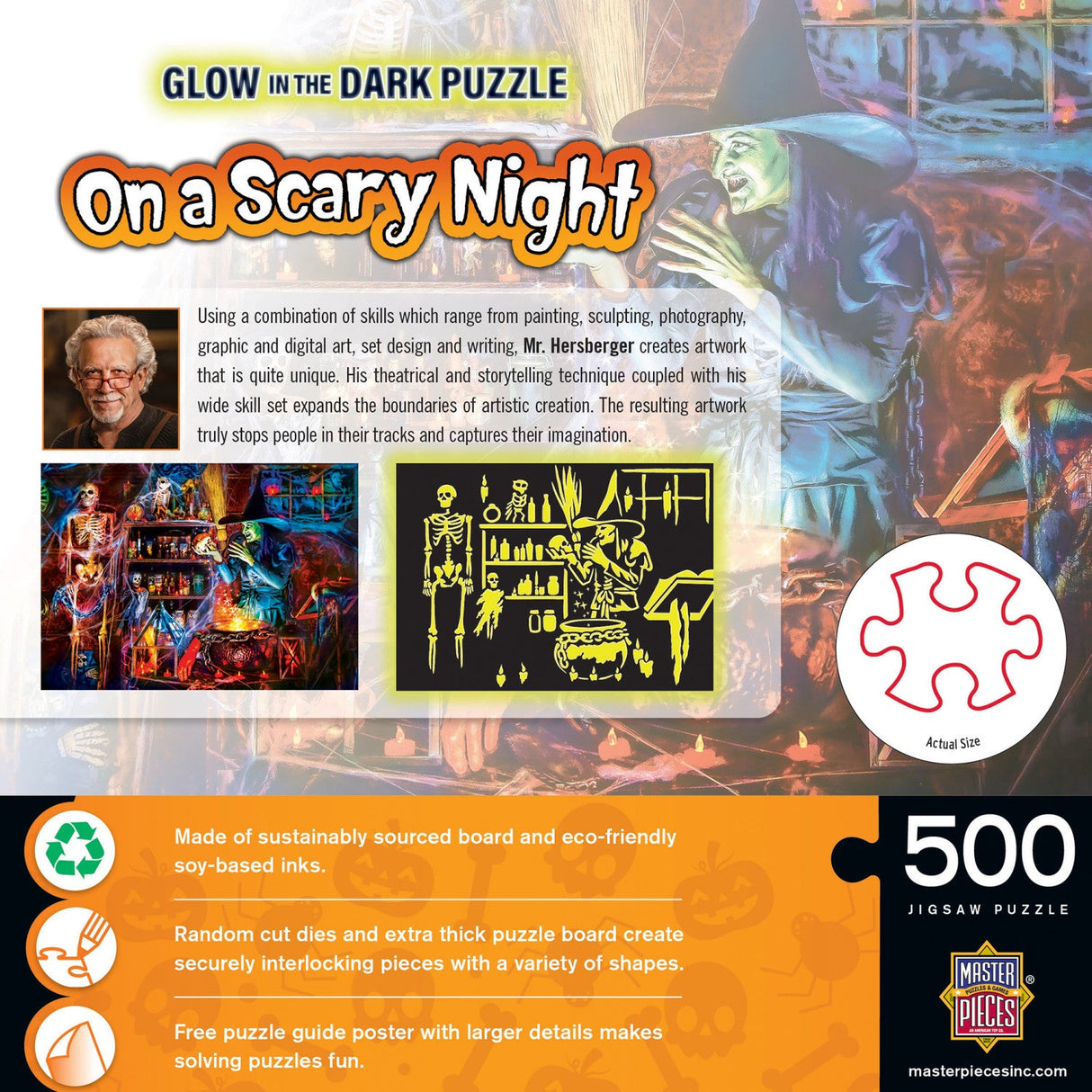 Glow in the Dark - On a Scary Night in October 500 Piece Jigsaw Puzzle