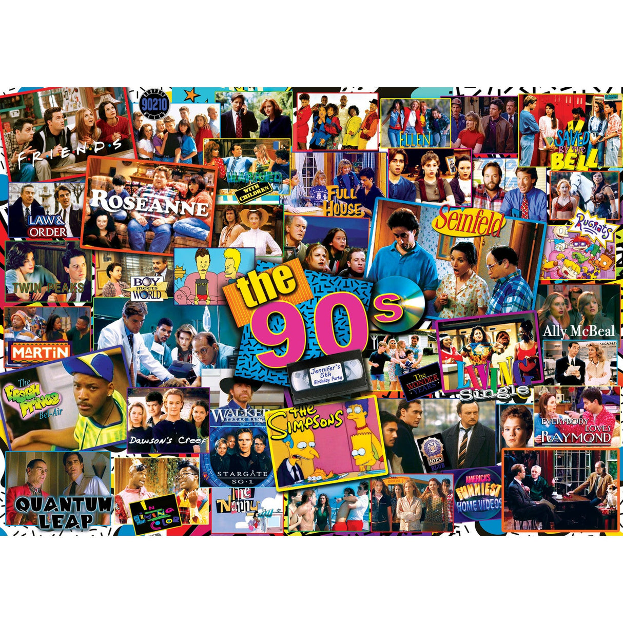 TV Time - 90's Shows 1000 Piece Jigsaw Puzzle