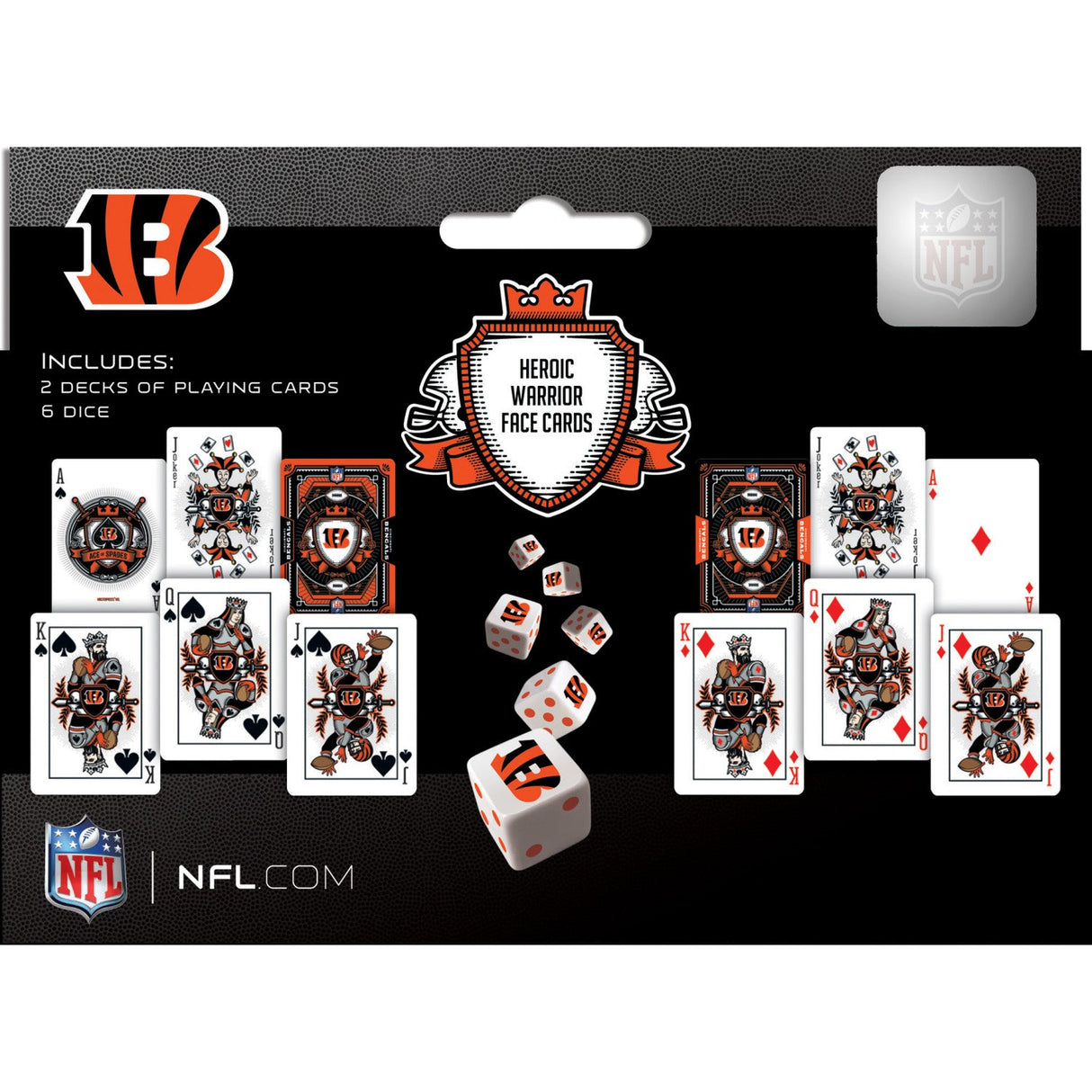 Cincinnati Bengals - 2-Pack Playing Cards & Dice Set