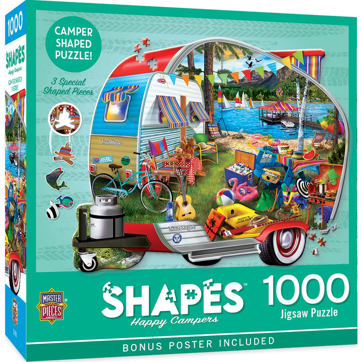 Contours - Happy Campers 1000 Piece Shaped Jigsaw Puzzle