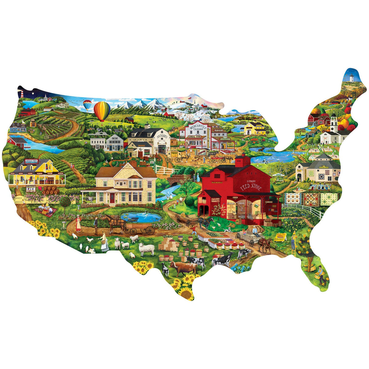 Contours - America the Beautiful 1000 Piece Shaped Jigsaw Puzzle