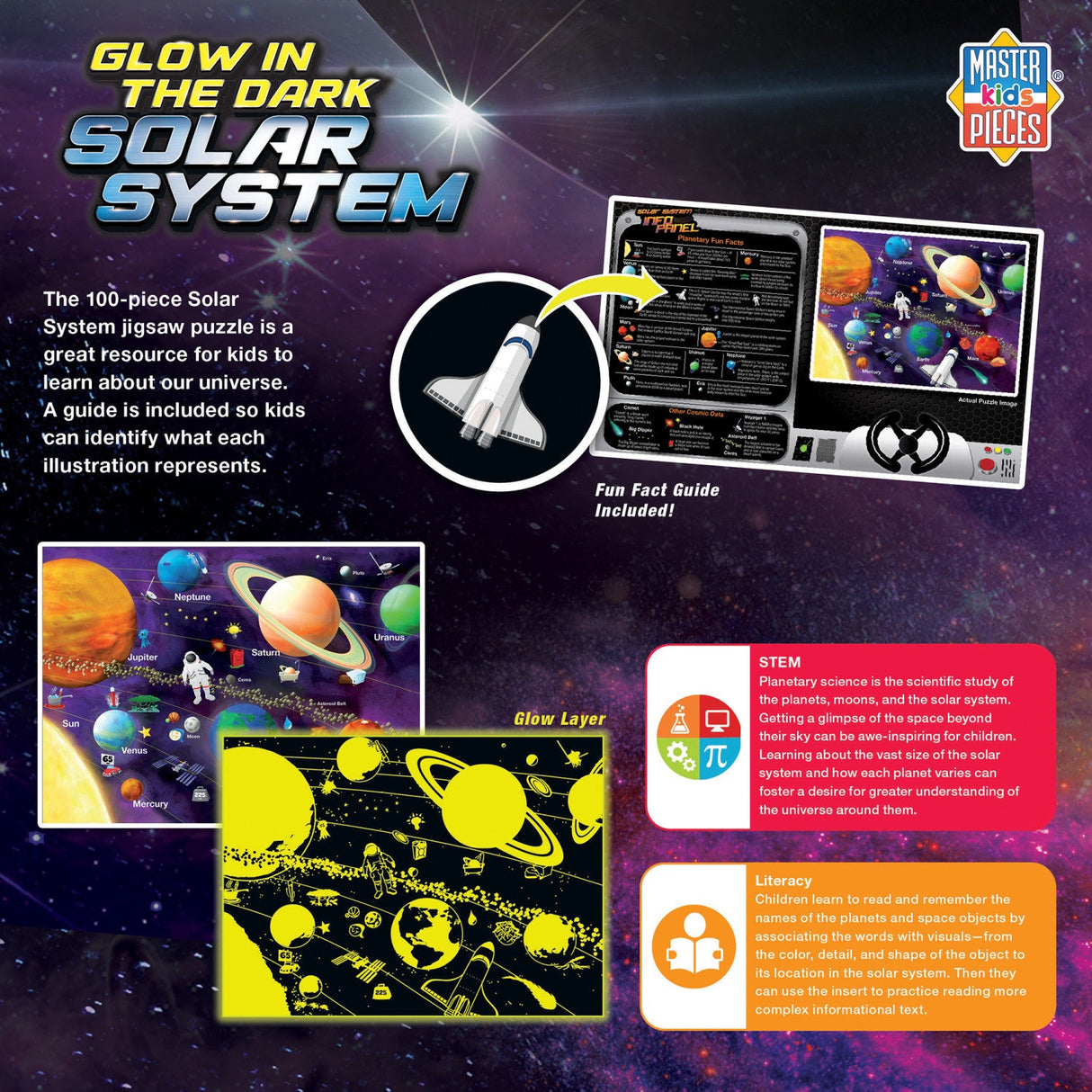 Glow in the Dark - Solar System 100 Piece Jigsaw Puzzle