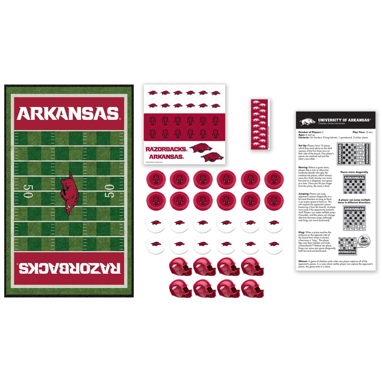 Arkansas Razorbacks Checkers Board Game