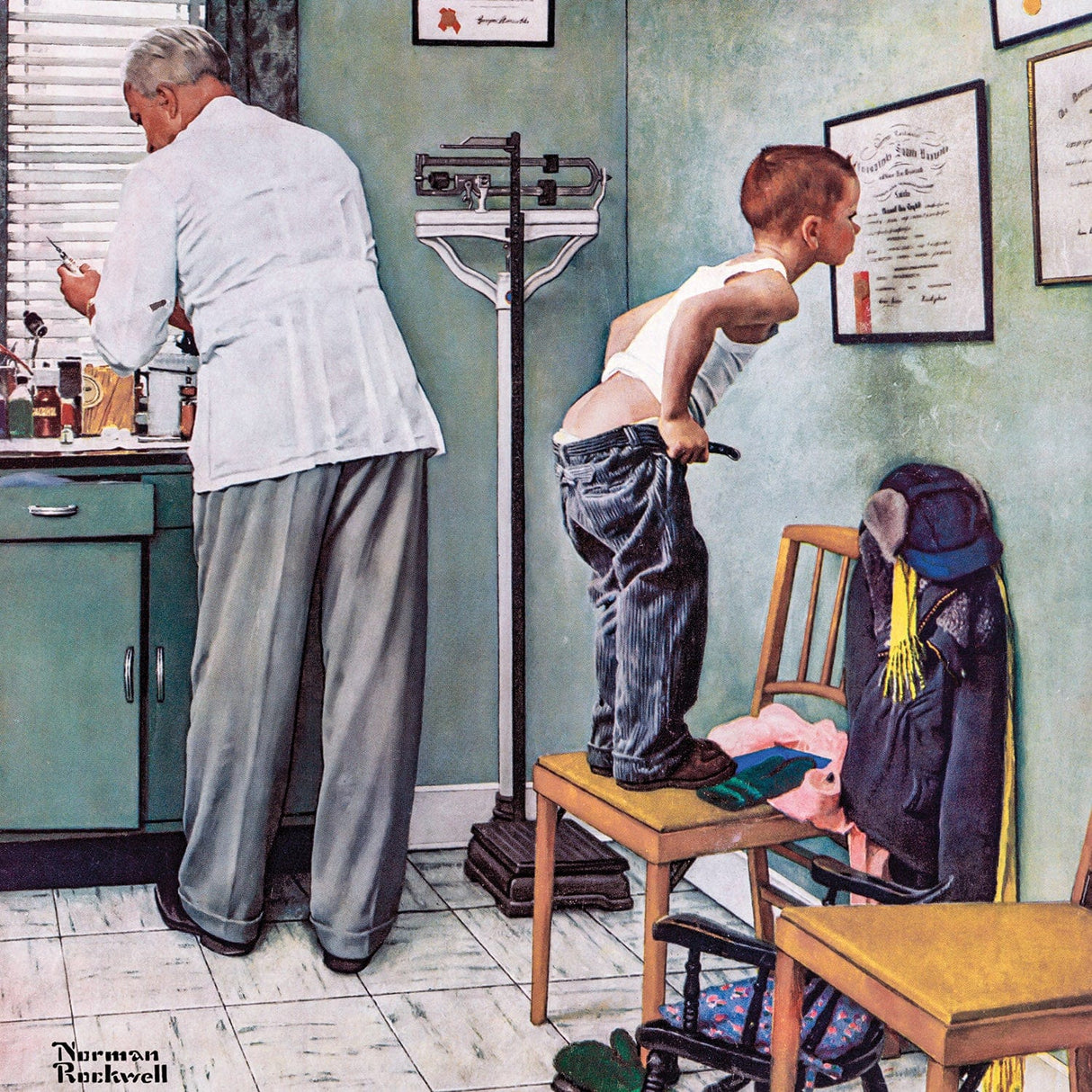 Saturday Evening Post - At the Doctor 1000 Piece Jigsaw Puzzle