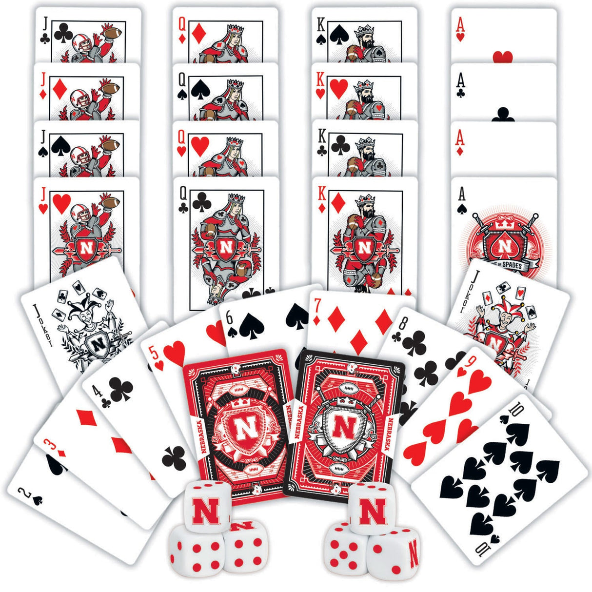 Nebraska Cornhuskers - 2-Pack Playing Cards & Dice Set