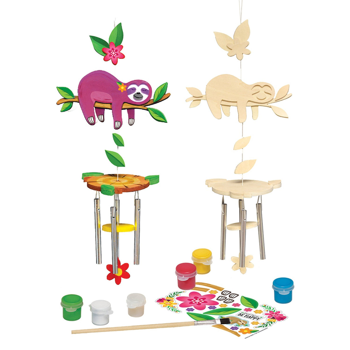 Sloth Wind Chime Wood Craft & Paint Kit