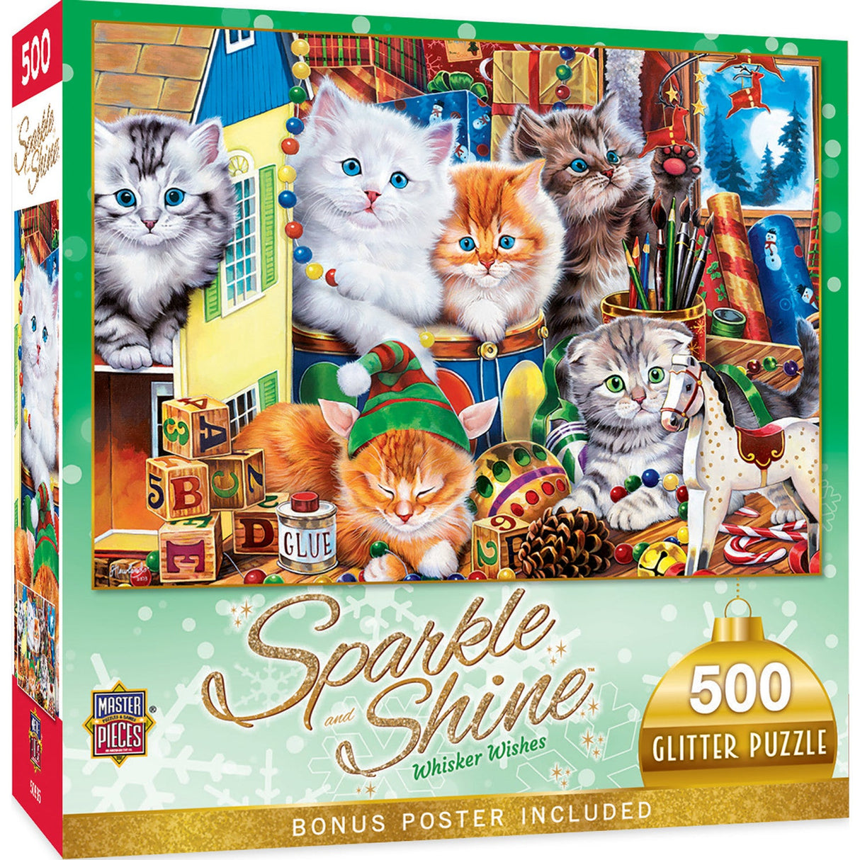 Sparkle & Shine - Whisker Wishes 500 Piece Glitter Jigsaw Puzzle