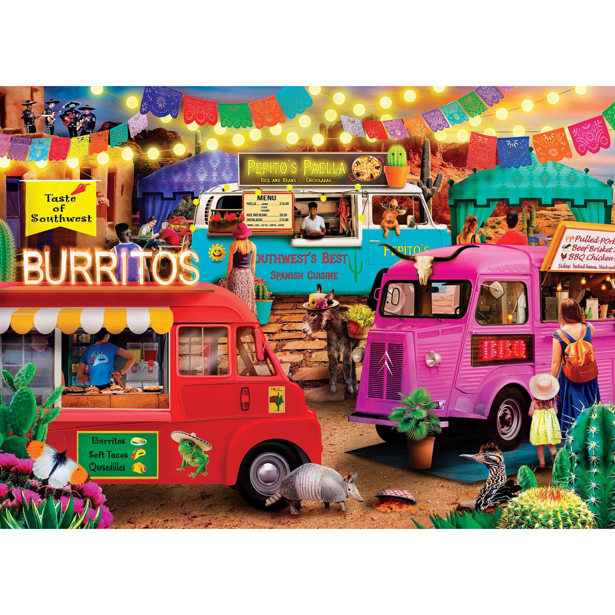 Food Truck Roundup - Taste of the Southwest 1000 Piece Jigsaw Puzzle