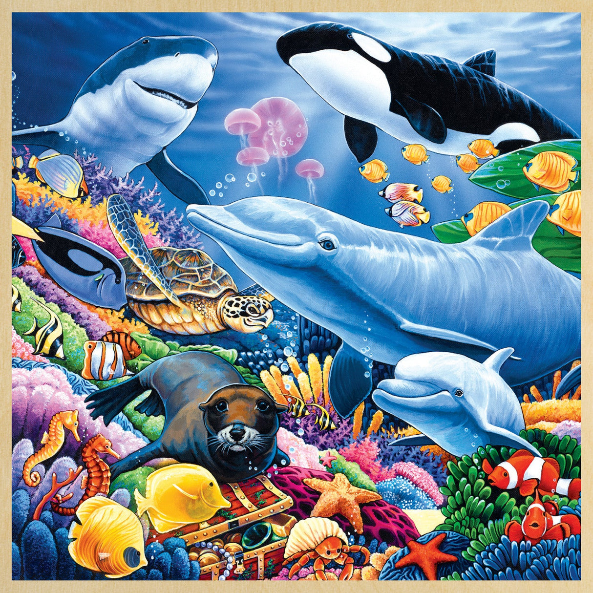 Wood Fun Facts - Undersea Friends 48 Piece Wood Jigsaw Puzzle